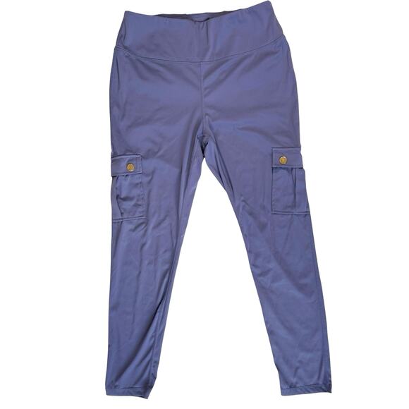 Athleisure Utility Cargo Leggings Women Med Thigh Pockets Walking Hiking Pants - Picture 1 of 11